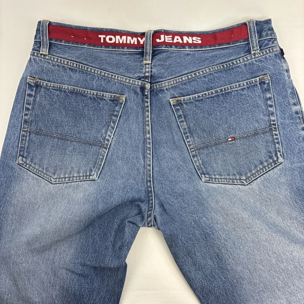 Tommy Jeans Denim Pants Mens 36x30‎ Blue Good Vintage 90s Relaxed Straight Leg